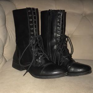 Black combat boots